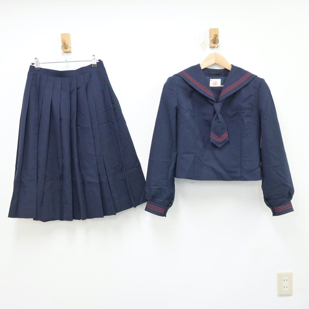 【中古】千葉県 根木内中学校 女子制服 3点（セーラー服・スカート）sf017722