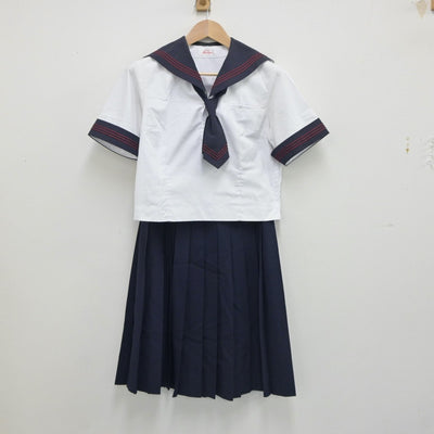 【中古】千葉県 根木内中学校 女子制服 3点（セーラー服・スカート）sf017733