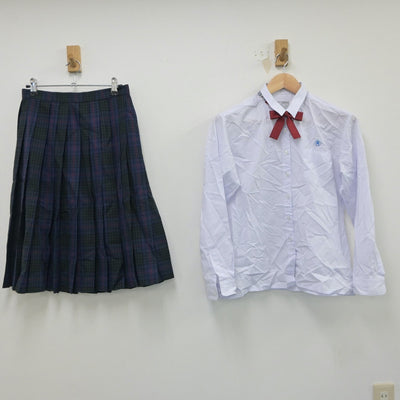 【中古】沖縄県 球陽高等学校 女子制服 3点（シャツ・スカート）sf017735