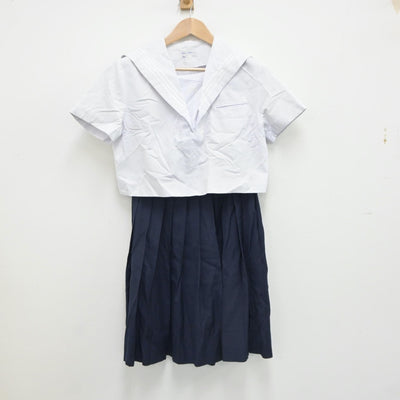 【中古】兵庫県 武庫川女子大学附属中学校・高等学校 女子制服 3点（セーラー服・セーラー服・スカート）sf017739