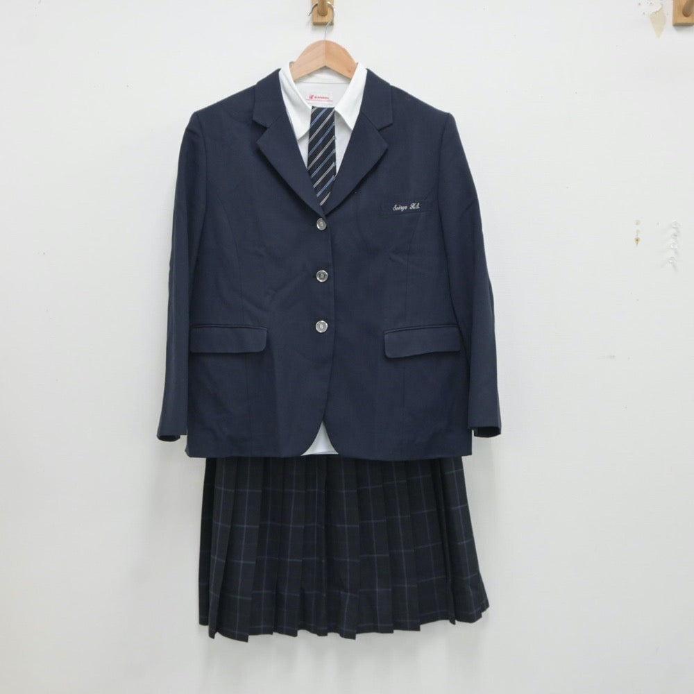 【中古】愛知県 名古屋市立西陵高等学校 女子制服 5点（ブレザー・シャツ・ニット・スカート）sf017745