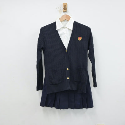 【中古】愛知県 安城学園高等学校 女子制服 3点（シャツ・ニット・スカート）sf017749