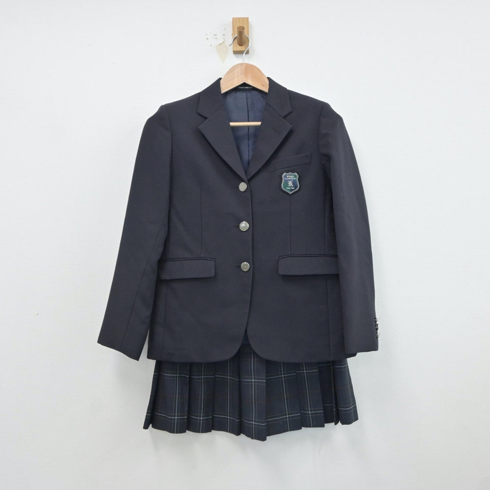 【中古】東京都 金城学園高等学校 女子制服 3点（ブレザー・ニット・スカート）sf017752