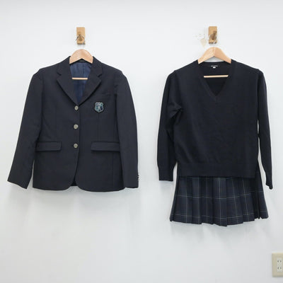 【中古】東京都 金城学園高等学校 女子制服 3点（ブレザー・ニット・スカート）sf017752