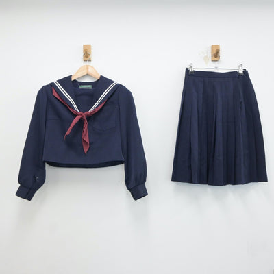 【中古】愛知県 豊南中学校 女子制服 3点（セーラー服・スカート）sf017754