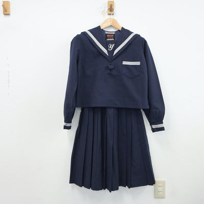 【中古】兵庫県 安室中学校 女子制服 2点（セーラー服・スカート）sf017767