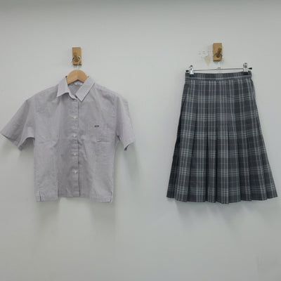 【中古】山口県 山口県立成進高等学校 女子制服 3点（シャツ・スカート）sf017773