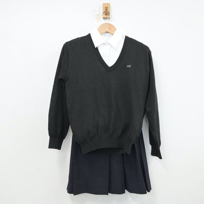 【中古】山口県 山口県立厚狭高等学校 女子制服 5点（ブレザー・シャツ・ニット・スカート）sf017775