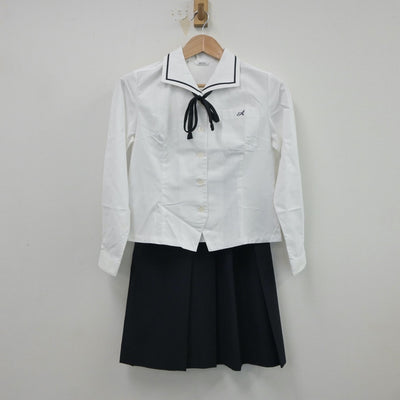 【中古】山口県 山口県立厚狭高等学校 女子制服 5点（セーラー服・ニットベスト・スカート）sf017776