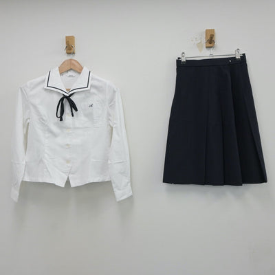 【中古】山口県 山口県立厚狭高等学校 女子制服 5点（セーラー服・ニットベスト・スカート）sf017776