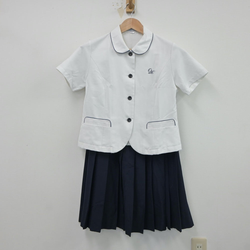 【中古】大阪府 大谷高等学校 女子制服 4点（シャツ・ニットベスト・スカート）sf017781