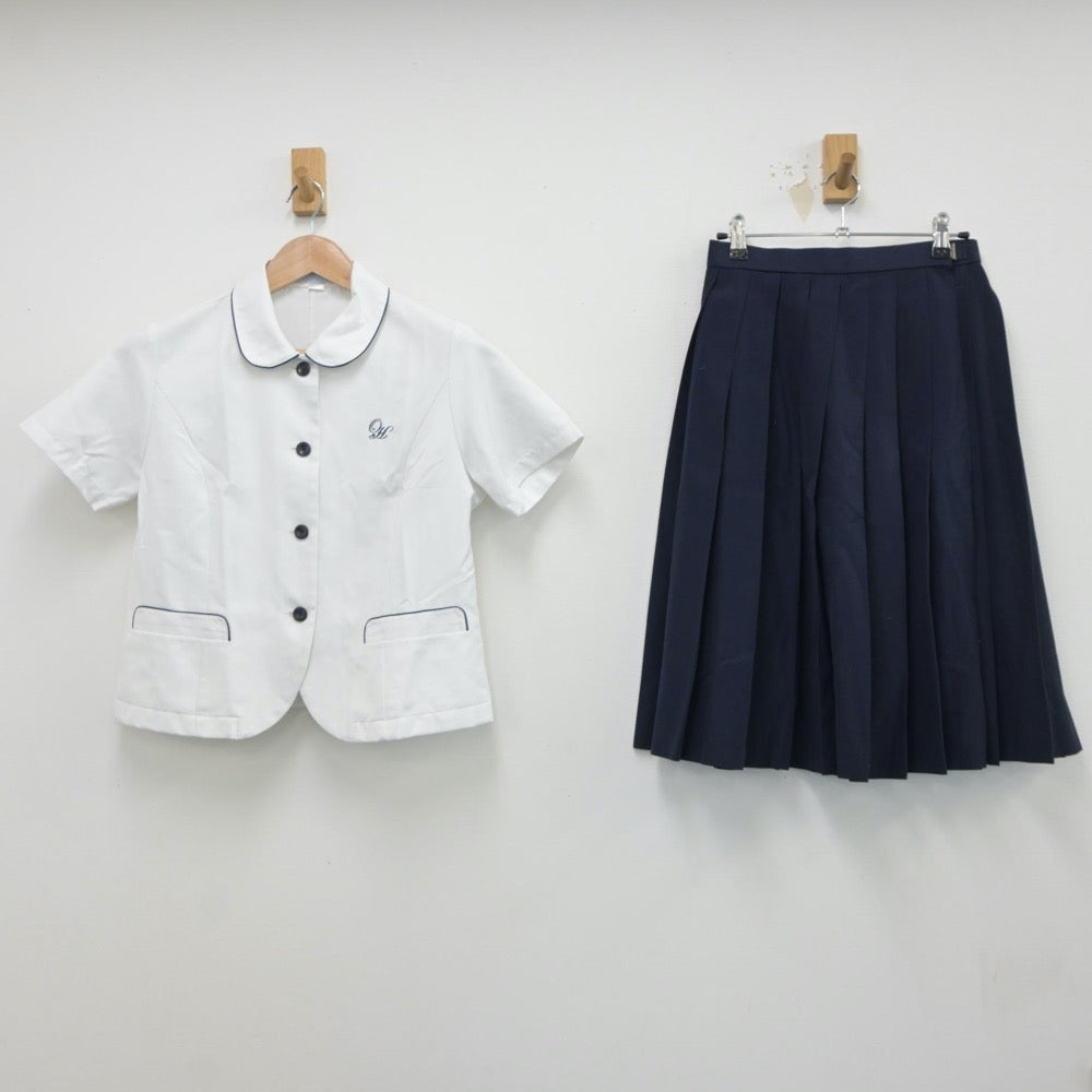 【中古】大阪府 大谷高等学校 女子制服 4点（シャツ・ニットベスト・スカート）sf017781