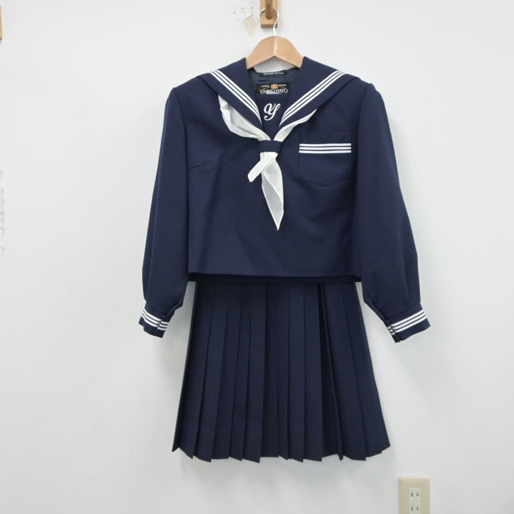 【中古】兵庫県 安室中学校 女子制服 2点（セーラー服・スカート）sf017783