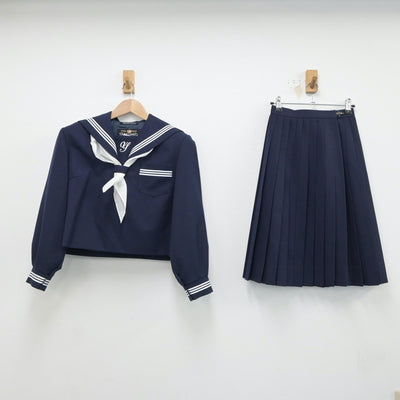 【中古】兵庫県 安室中学校 女子制服 2点（セーラー服・スカート）sf017783