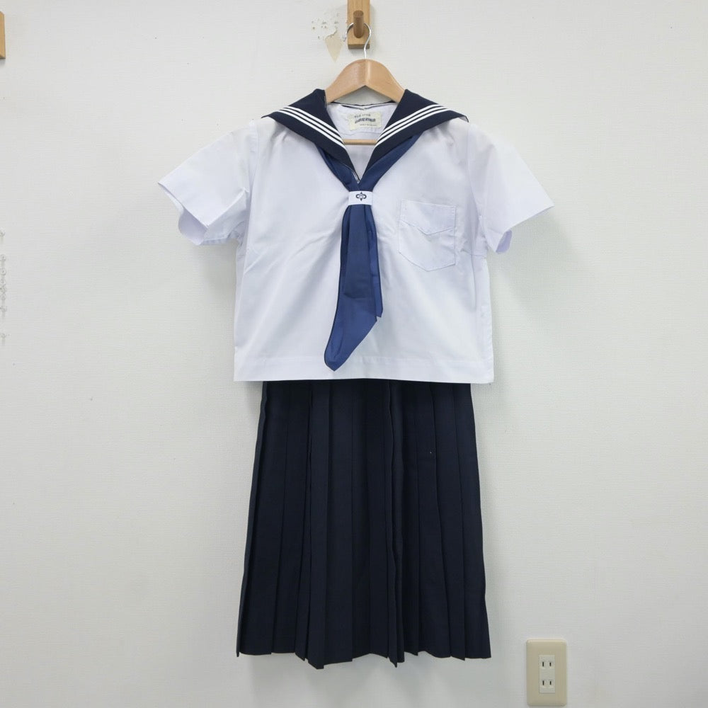 【中古】兵庫県 安室中学校 女子制服 3点（セーラー服・スカート）sf017784