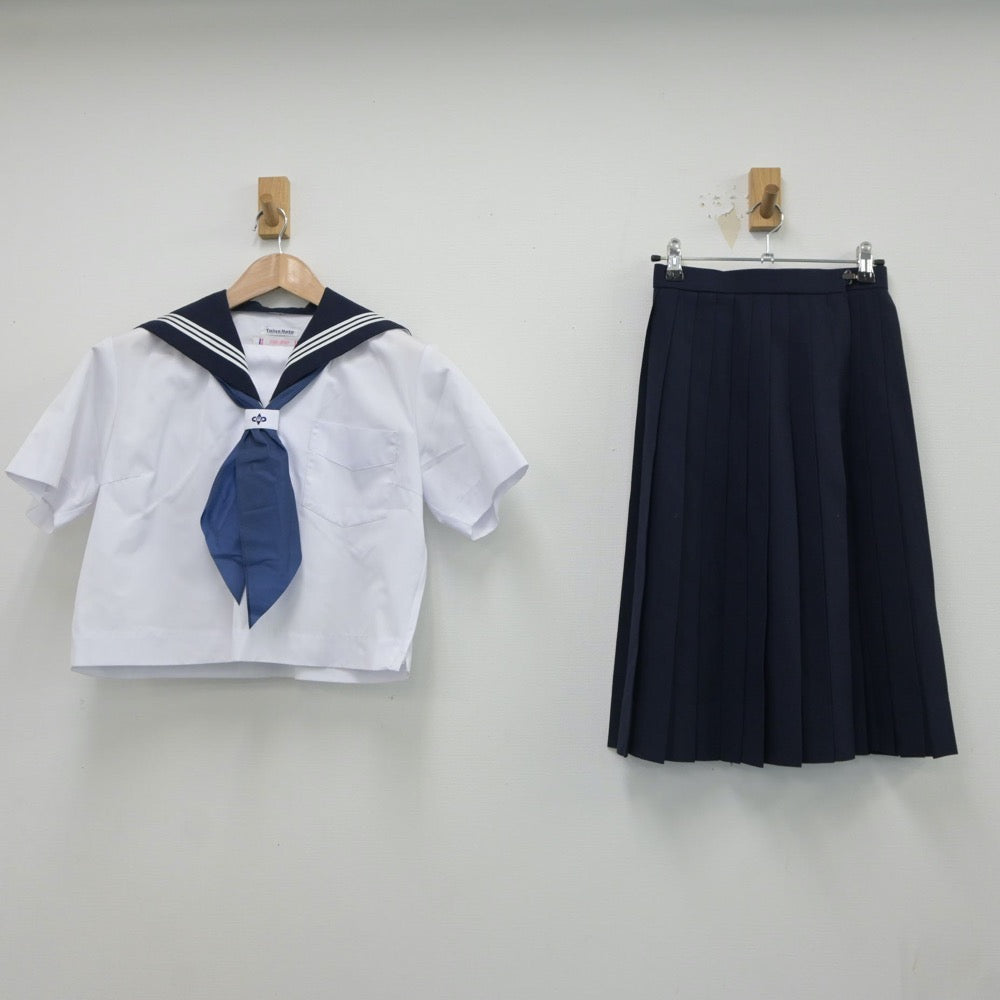 【中古】兵庫県 安室中学校 女子制服 4点（セーラー服・スカート）sf017785