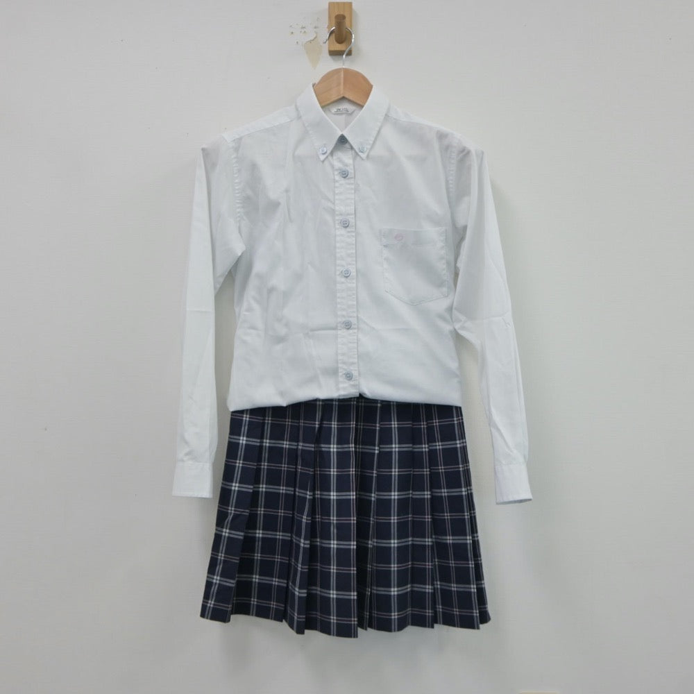 【中古】東京都 日本工業大学駒場高等学校 女子制服 2点（シャツ・スカート）sf017789