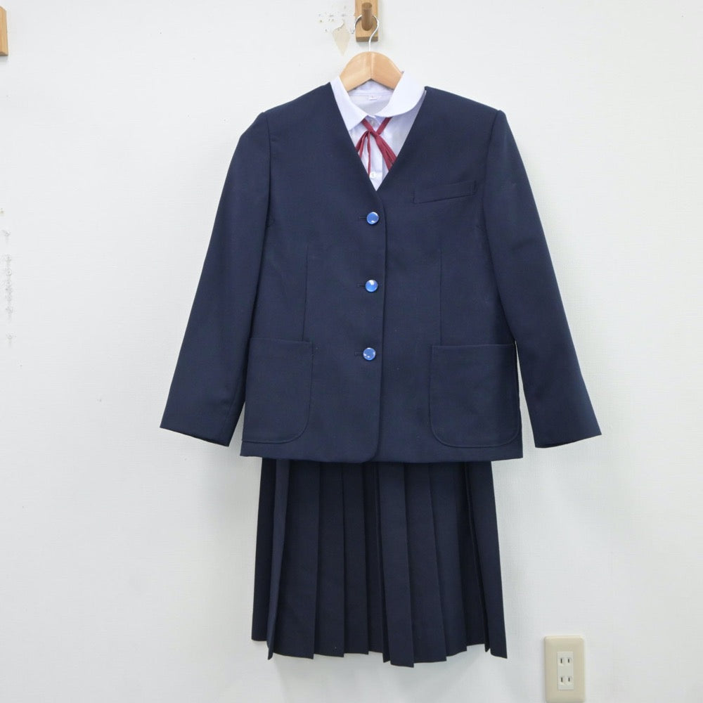 【中古】千葉県 船橋市立小室中学校 女子制服 5点（ブレザー・シャツ・スカート）sf017804