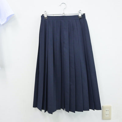 【中古】千葉県 船橋市立小室中学校 女子制服 4点（シャツ・ニットベスト・スカート）sf017805