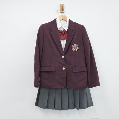 【中古】茨城県 常総学院高等学校 女子制服 4点（ブレザー・シャツ・スカート）sf017809