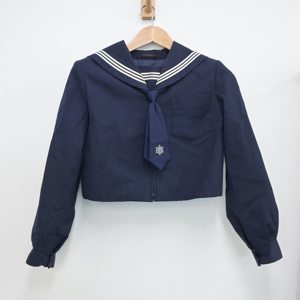 【中古】茨城県 土浦第六中学校 女子制服 3点（セーラー服・ジャンパースカート）sf017812