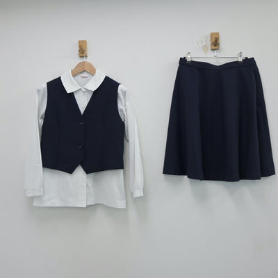 【中古】福島県 福島県立安積黎明高等学校 女子制服 4点（ブレザー・シャツ・ベスト・スカート）sf017813