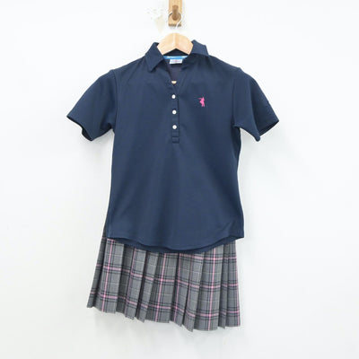 【中古】福岡県 クラーク記念国際高等学校 女子制服 5点（シャツ・ニットベスト・スカート）sf017822