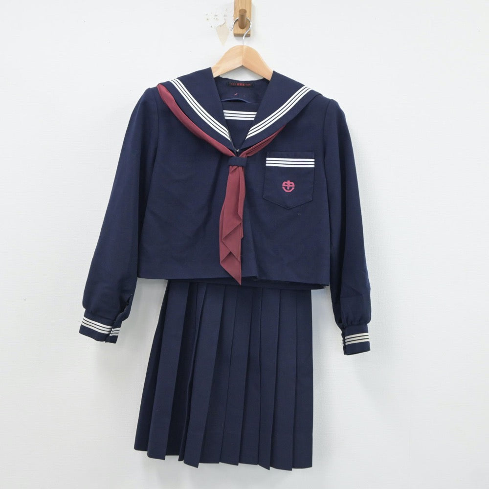 【中古】兵庫県 氷丘中学校 女子制服 3点（セーラー服・スカート）sf017825