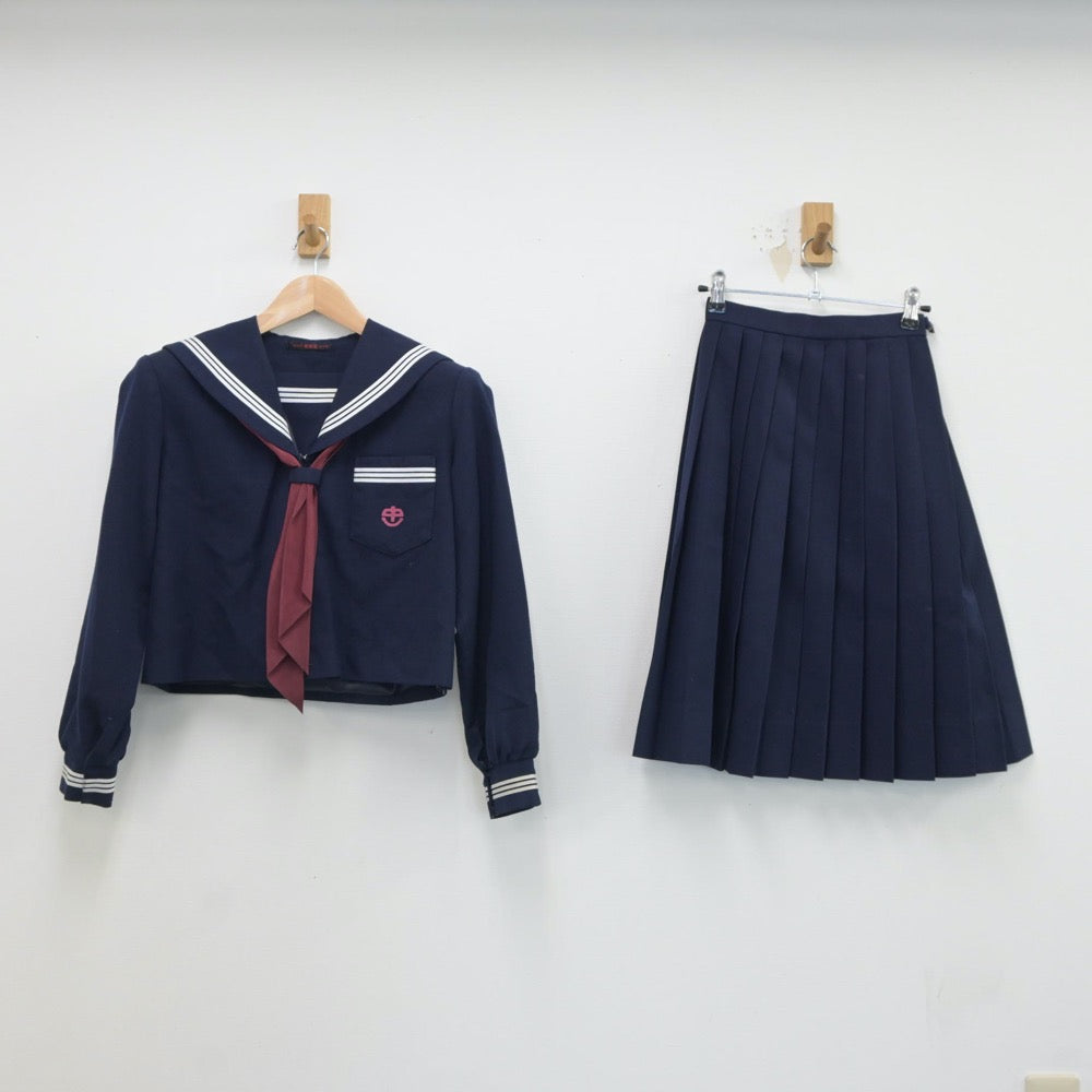 【中古】兵庫県 氷丘中学校 女子制服 3点（セーラー服・スカート）sf017825