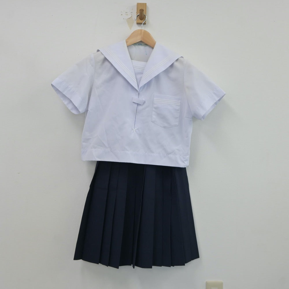 【中古】兵庫県 氷丘中学校 女子制服 3点（セーラー服・スカート）sf017826