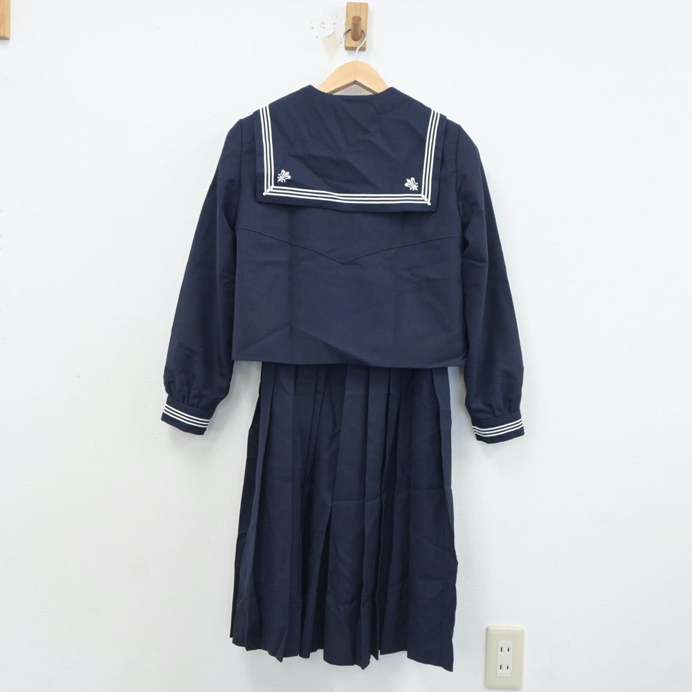 【中古】北海道 函館白百合学園高等学校 女子制服 3点（セーラー服・ジャンパースカート）sf017835