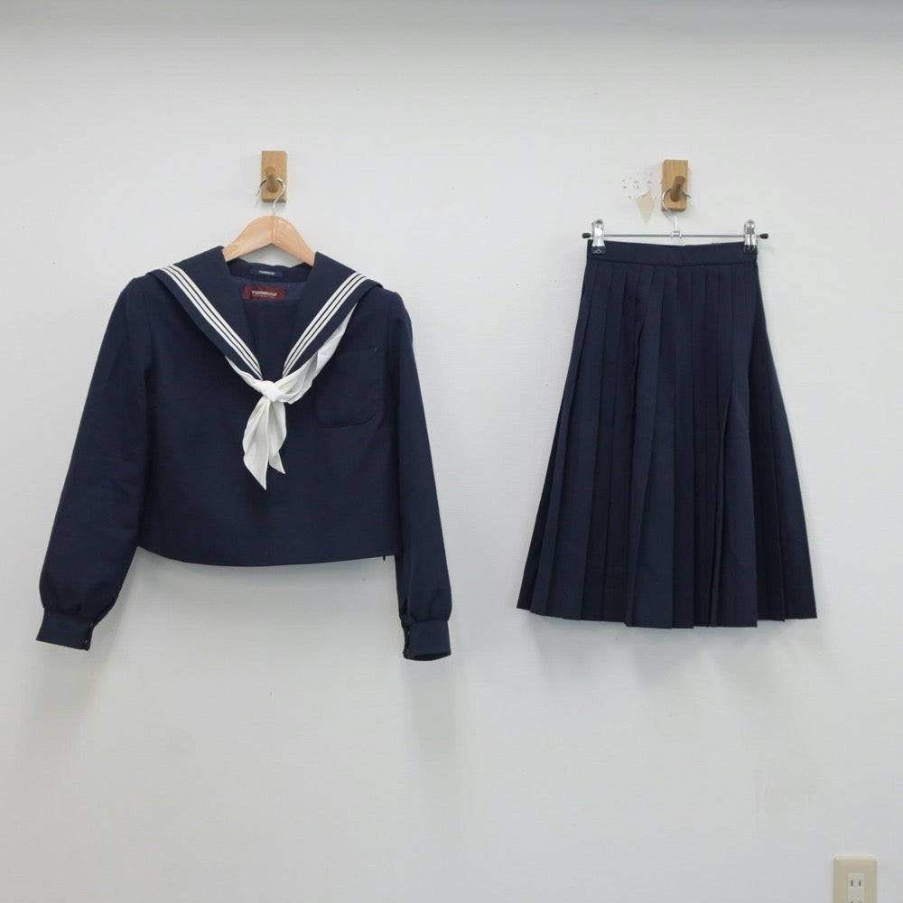 【中古】岐阜県 安八郡安八町組合立東安中学校 女子制服 3点（セーラー服・スカート）sf017854