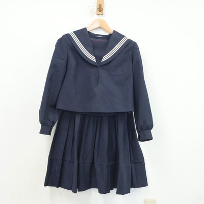 【中古】岐阜県 安八郡安八町組合立東安中学校 女子制服 2点（セーラー服・スカート）sf017863