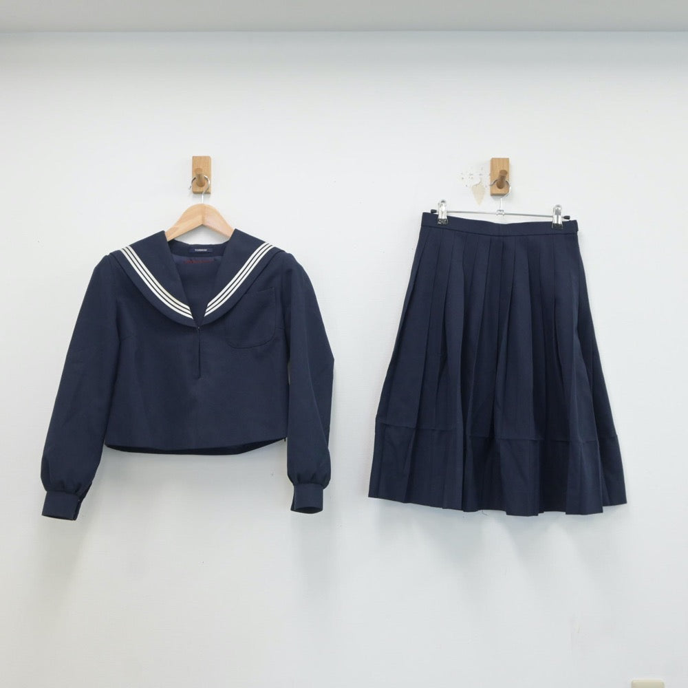 【中古】岐阜県 安八郡安八町組合立東安中学校 女子制服 2点（セーラー服・スカート）sf017863