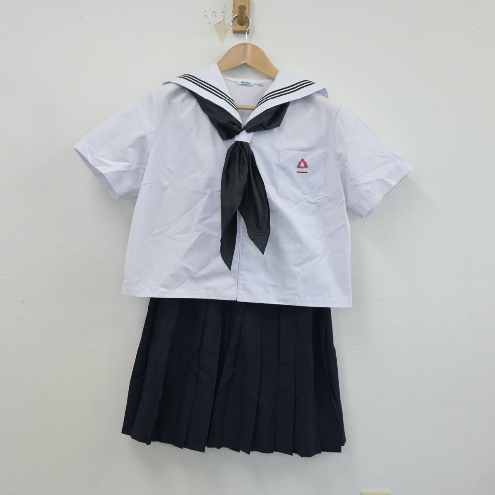 【中古】福井県 丸岡高等学校 女子制服 4点（セーラー服・スカート）sf017866