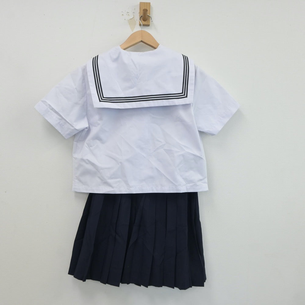 【中古】福井県 丸岡高等学校 女子制服 4点（セーラー服・スカート）sf017866