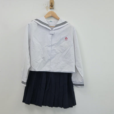 【中古】福井県 丸岡高等学校 女子制服 4点（セーラー服・スカート）sf017866