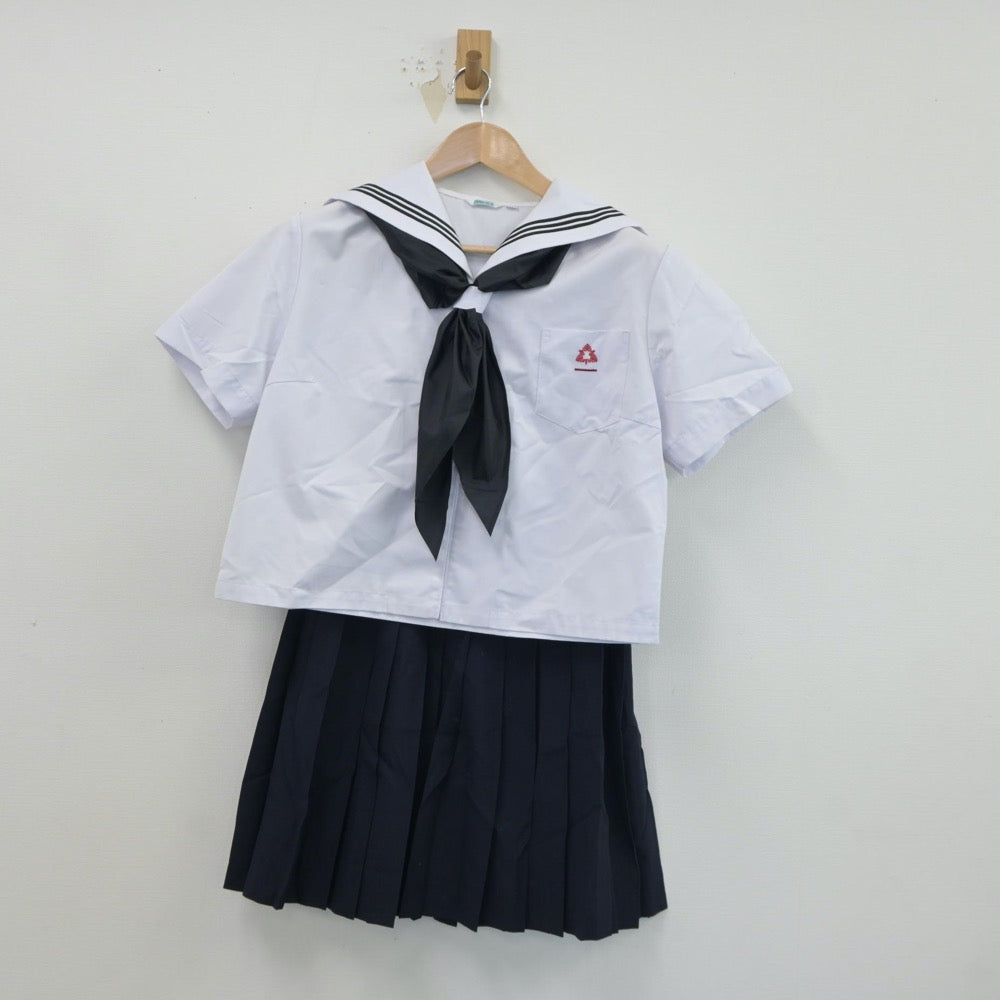 【中古】福井県 丸岡高等学校 女子制服 4点（セーラー服・スカート）sf017867