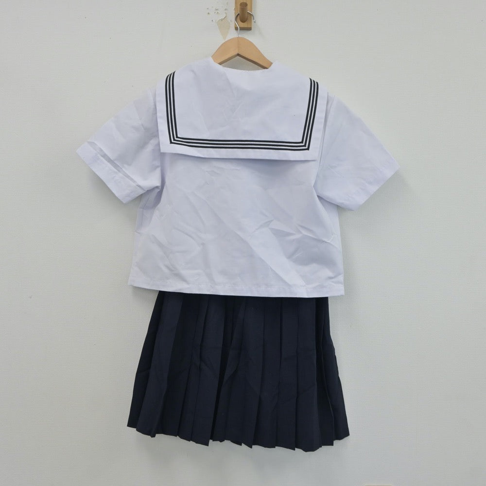 【中古】福井県 丸岡高等学校 女子制服 4点（セーラー服・スカート）sf017867