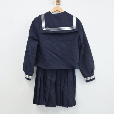 【中古】福井県 丸岡高等学校 女子制服 4点（セーラー服・スカート）sf017868