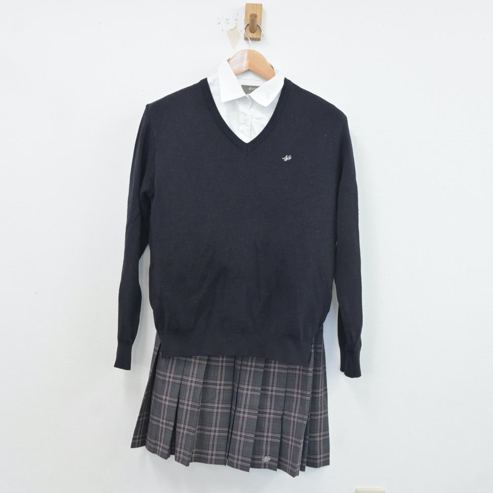 【中古】大阪府 長尾高等学校 女子制服 4点（ブレザー・シャツ・ニット・スカート）sf017870