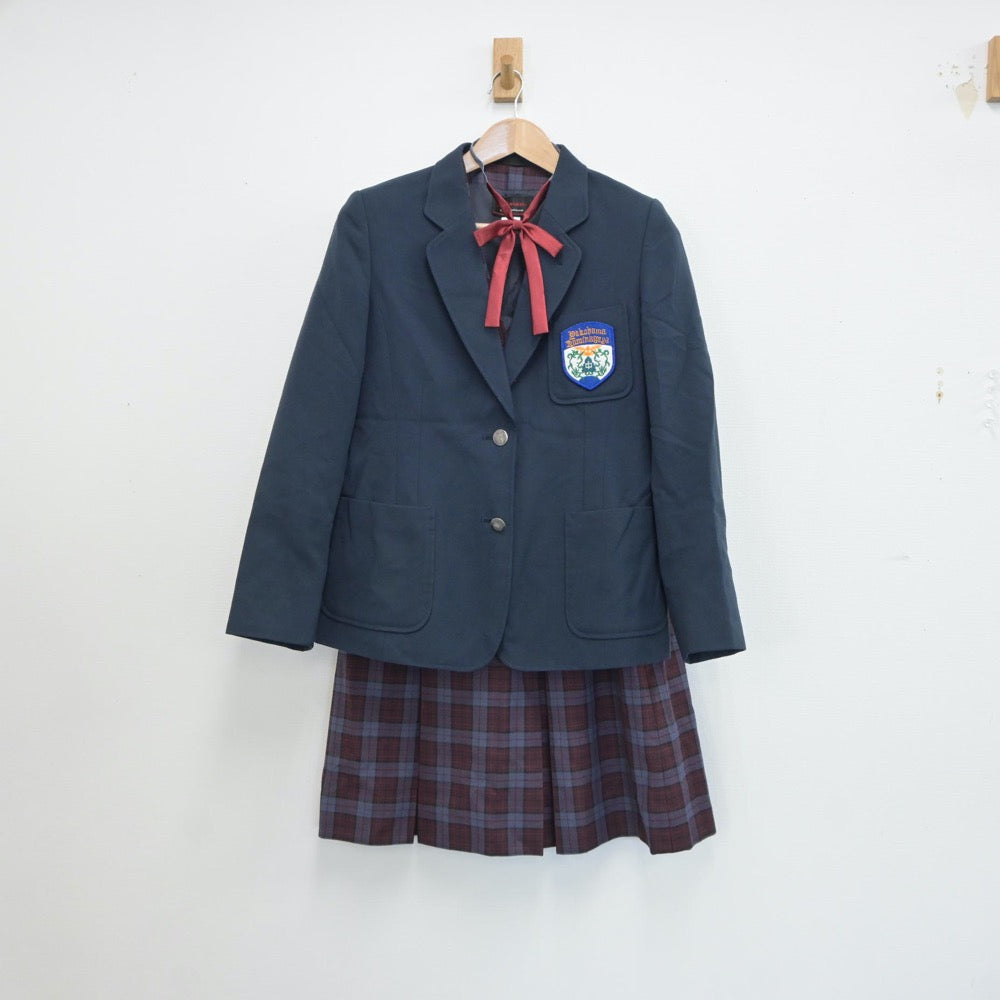 【中古】神奈川県 横浜市立上永谷中学校 女子制服 4点（ブレザー・ベスト・スカート）sf017884