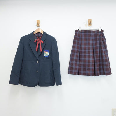 【中古】神奈川県 横浜市立上永谷中学校 女子制服 4点（ブレザー・ベスト・スカート）sf017884