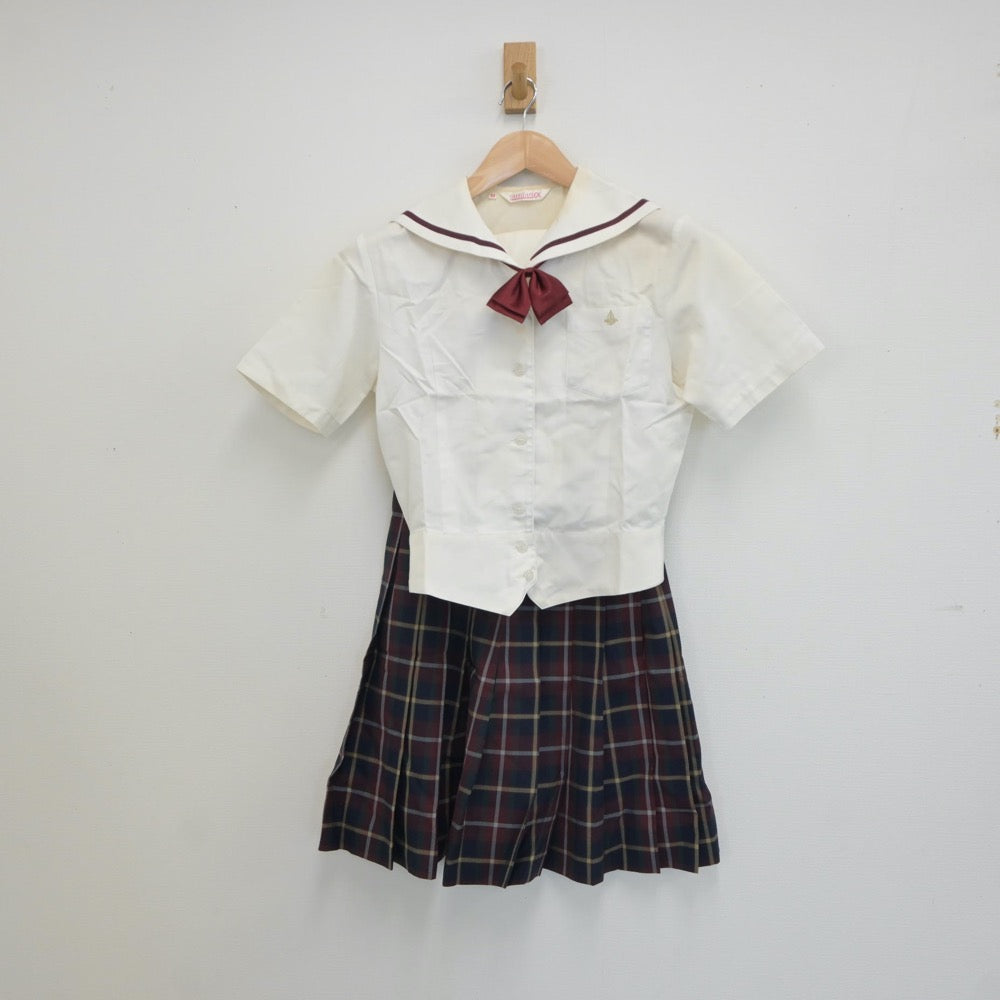 【中古】京都府 大谷高等学校 女子制服 3点（セーラー服・スカート）sf017888