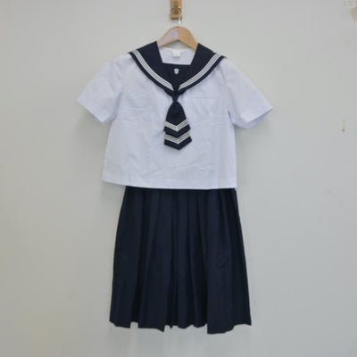 【中古】北海道 函館白百合学園高等学校 女子制服 3点（セーラー服・シャツ・スカート）sf017891