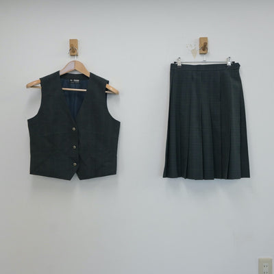 【中古】東京都 八王子市立松が谷中学校 女子制服 2点（ベスト・スカート）sf017892