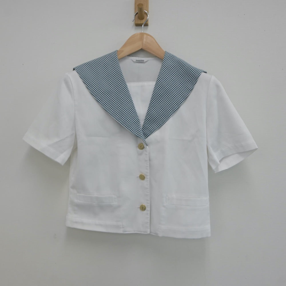 【中古】岡山県 就実高等学校 女子制服 3点（セーラー服・ニット・スカート）sf017913