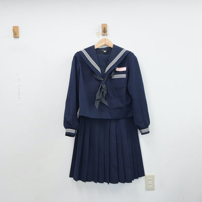 【中古】宮崎県 木花中学校 女子制服 3点（セーラー服・スカート）sf017939