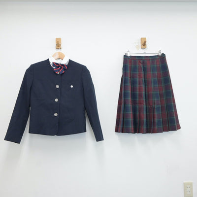 【中古】福岡県 筑陽学園高等学校 女子制服 6点（ブレザー・シャツ・ニット・スカート）sf017941