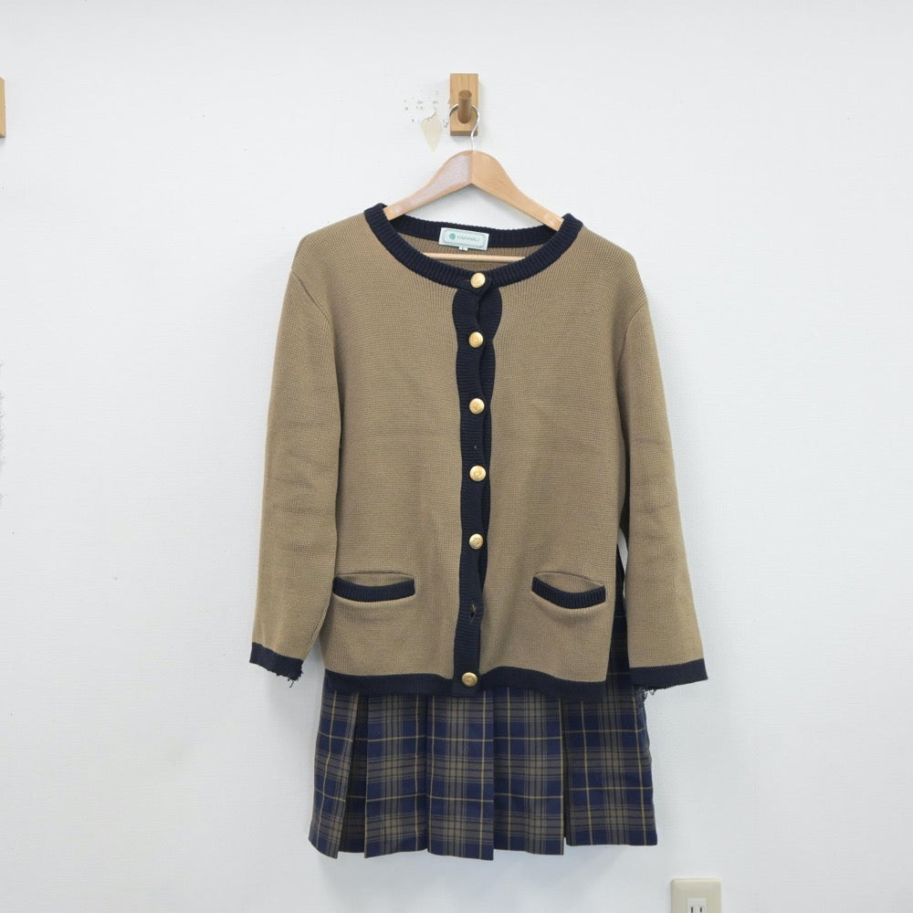 【中古】福岡県 福岡女子高等学校 女子制服 2点（ニット・スカート）sf017951